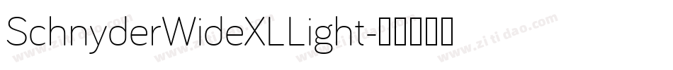 SchnyderWideXLLight字体转换