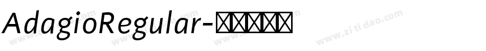 AdagioRegular字体转换