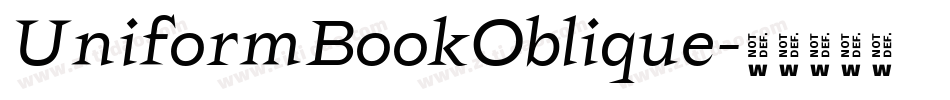 UniformBookOblique字体转换