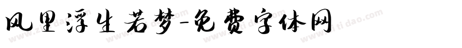 风里浮生若梦字体转换